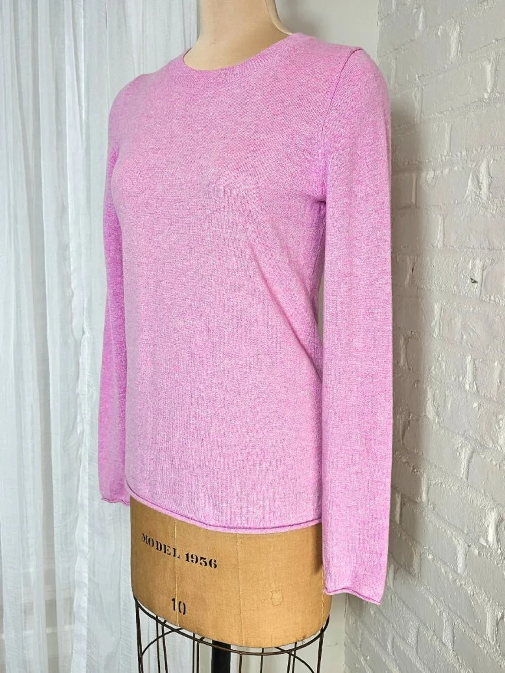 J.Crew Italian Cashmere Sweater Pink Crewneck Size Small - Picture 7 of 10